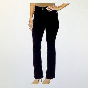 IMAN Global Chic 360 Slim Boot-Cut Jean, Black, 14P, NWT